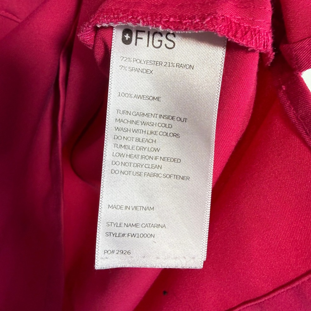 FIGS Scrub Top Magenta Pink Catarina V-Neck One-Pocket Medical Workwear XS - Picture 8 of 11